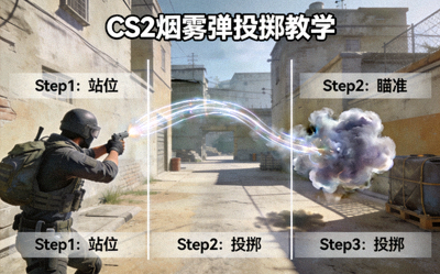 CS2地图道具投掷教学演示烟雾弹轨迹