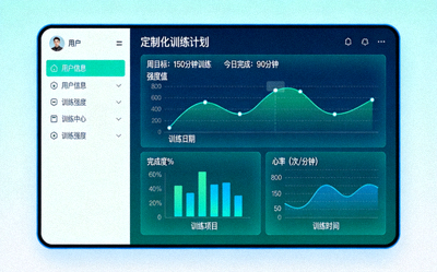 定制化训练计划界面展示数据图表